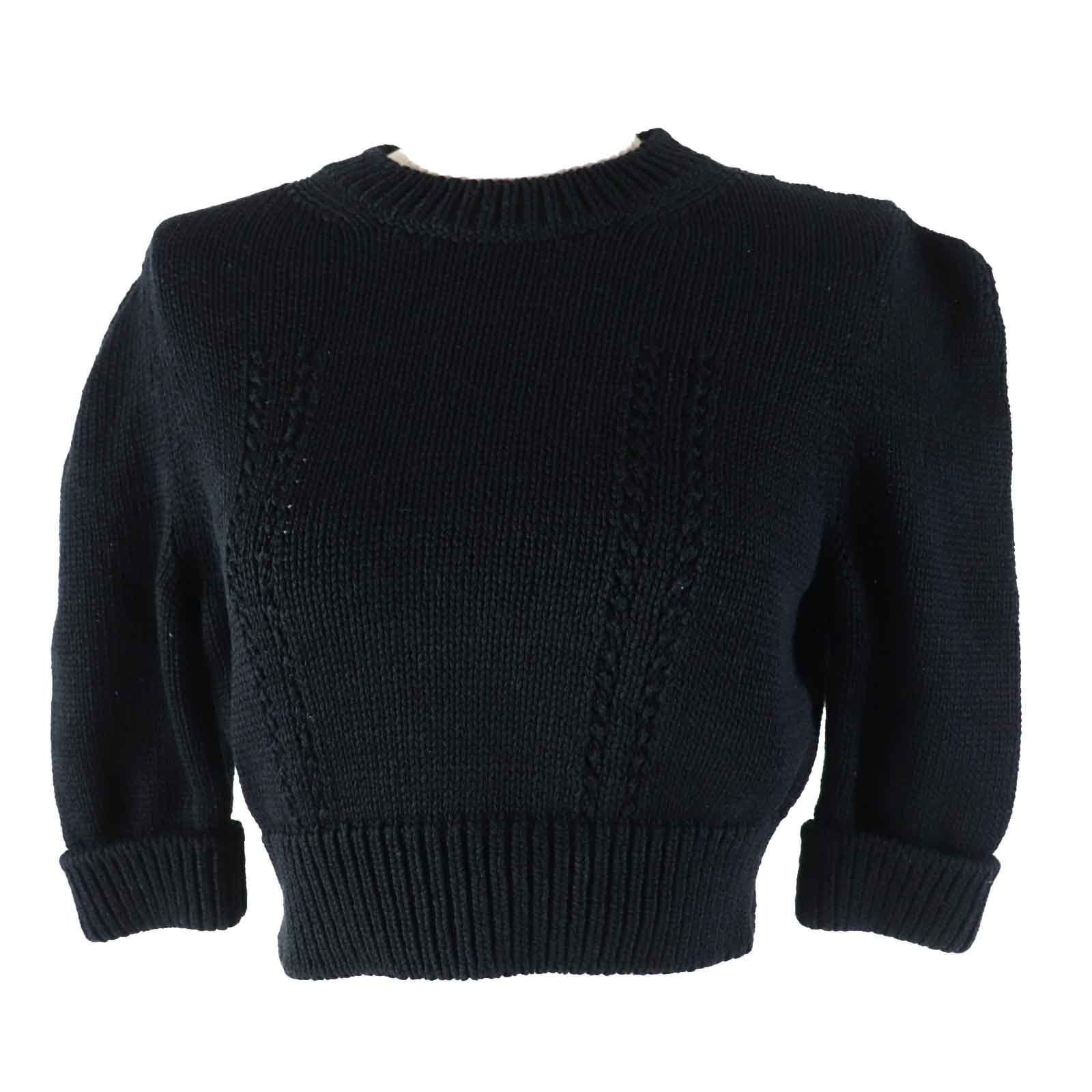 極美品 シャネル
 半袖ニット ブラック レディース 36 22S P72760