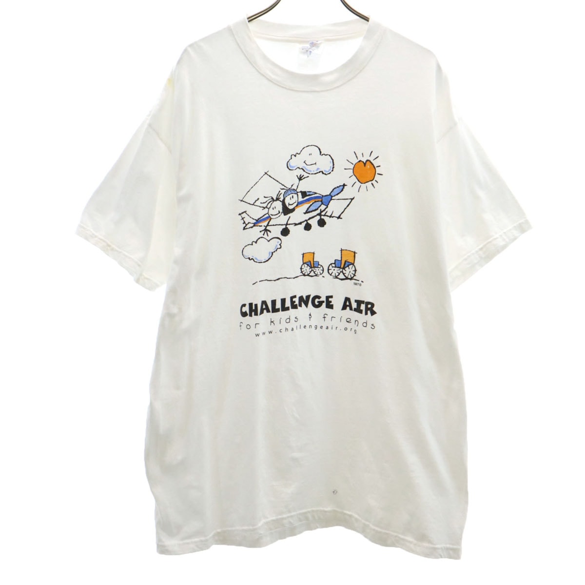 Hanes ヘインズ 90s オールド challenge air for kids and friends 半袖 Tシャツ L ホワイト BEEFY-T