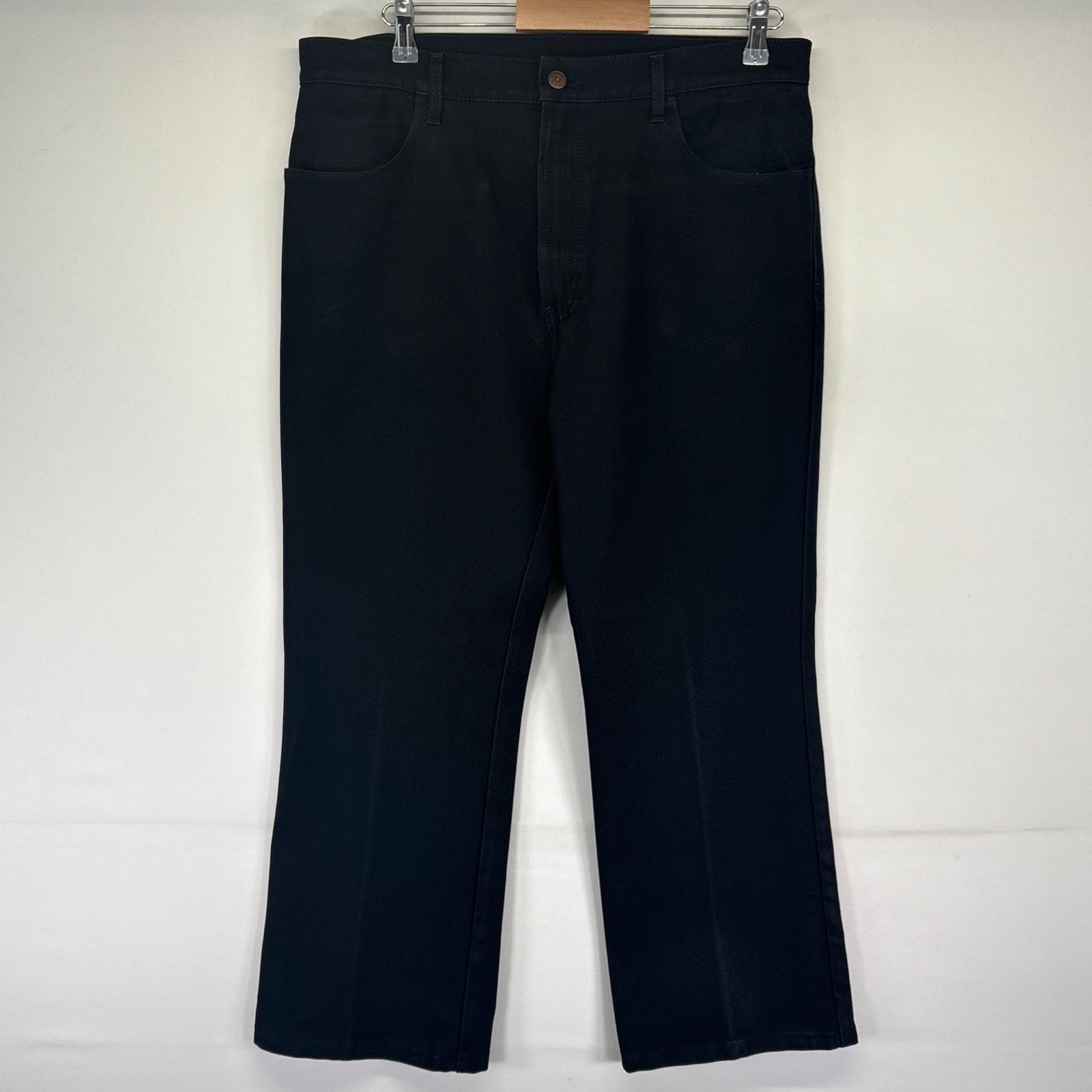 古着 リーバイス Levi's スラックスパンツ 517 ブーツカット スタプレ ポリパン スラックス 長ズボン w36 L30  ブラック メンズ