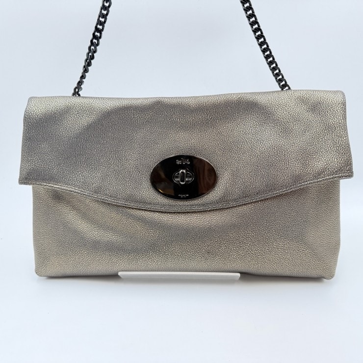 C (やや傷や汚れあり)】COACH（コーチ）チェーンショルダーバッグ