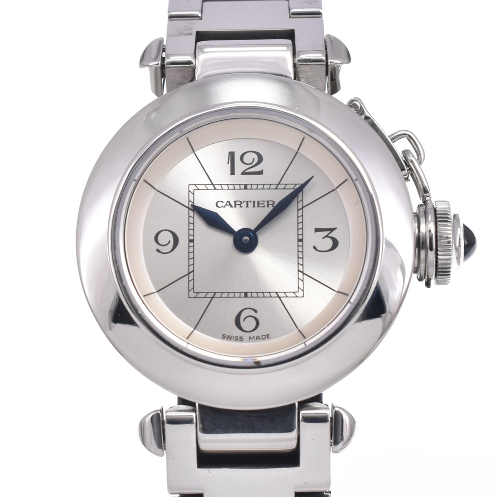 カルティエ CARTIER W3140007 ミスパシャ シルバー クォーツ レディース 美品 保証書付き 腕時計 J#150543