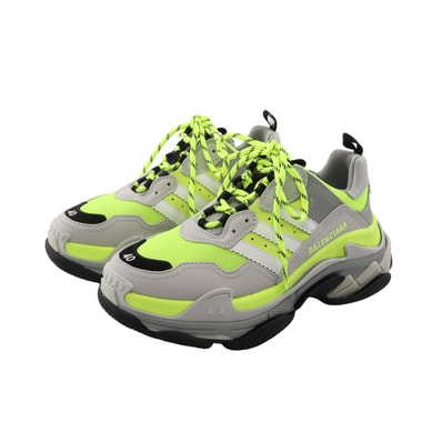 バレンシアガ BALENCIAGA BALENCIAGA × adidas Triple S トリプルS ネオンカラー スニーカー 靴 レザー ファブリック メンズ グレー系 / イエロー系 / ブラック系 【中古】