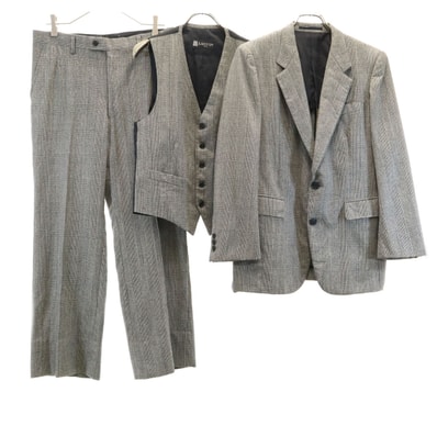LANVIN ランバン グレンチェック テーラードジャケット 上下セットアップ M グレー