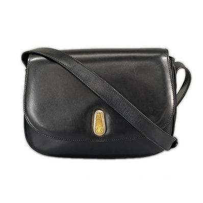 CELINE セリーヌ オールドセリーヌ ショルダーバッグ レザー ブラック レディース【中古】