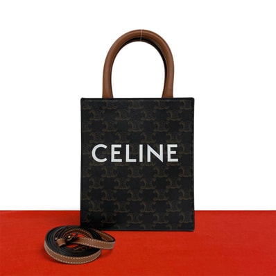 CELINE セリーヌ ミニ バーティカルカバ PVC レザー ショルダーバッグ ブラウン
18344