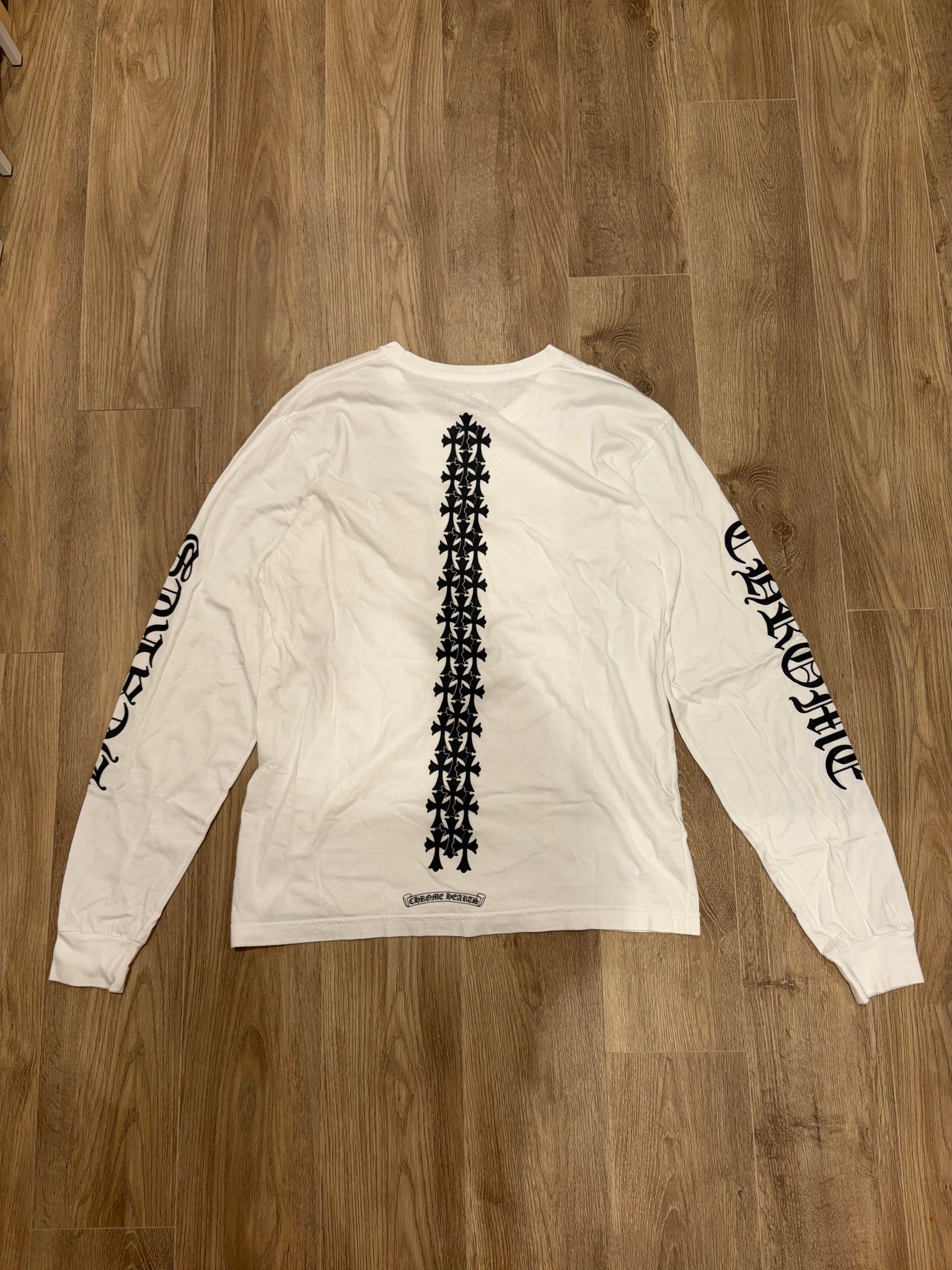 Chrome Hearts Cemetery Cross Tire Tracks L/S T-Shirt "White"