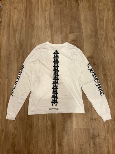 Chrome Hearts Cemetery Cross Tire Tracks L/S T-Shirt "White"