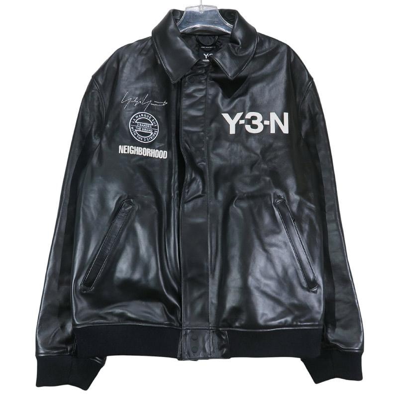 Y-3 x NEIGHBORHOOD Leather Bomber Jacket "Black"