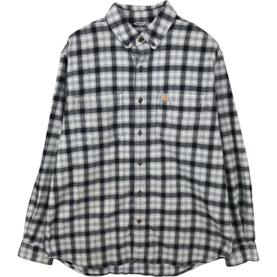 古着 カーハート Carhartt RELAXED FIT チェック柄 長袖 ボタンダウン ライトネルチェックシャツ メンズL相当/eaa650541