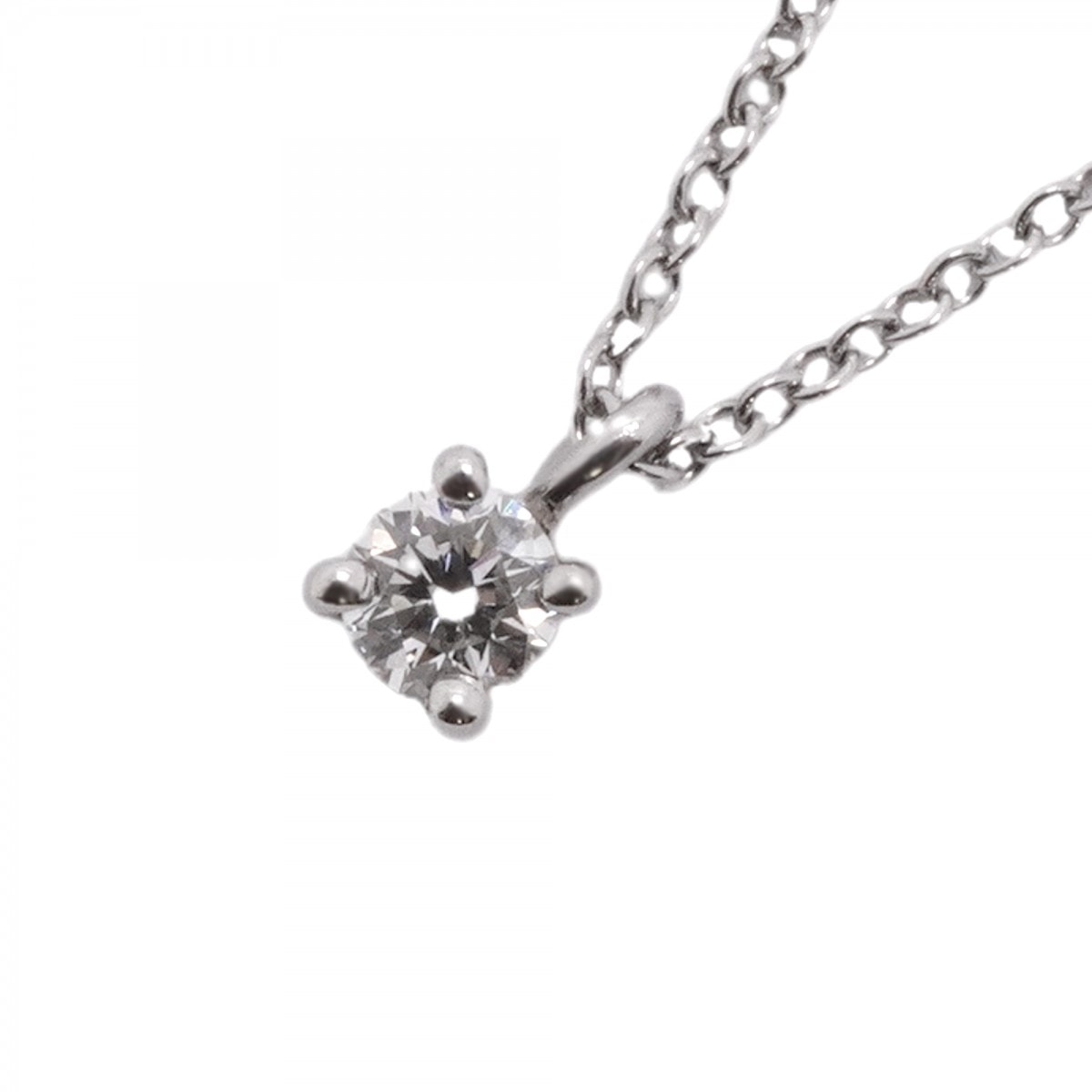 【6jfb0077】ティファニー ネックレス ソリティア 1PD Pt950 プラチナ ダイヤモンド【中古】レディース