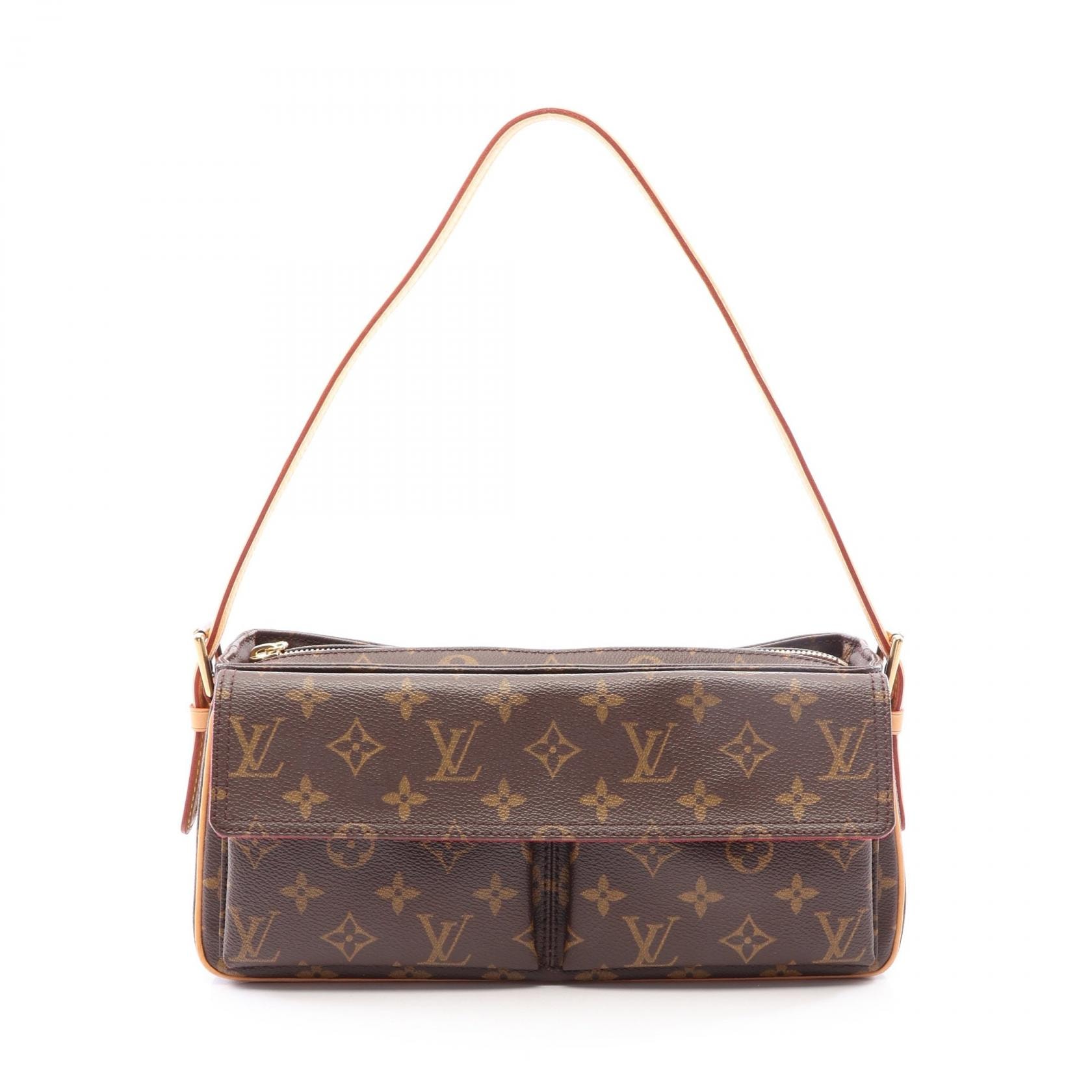 ルイ・ヴィトン LOUIS VUITTON ヴィバシテMM モノグラム ショルダーバッグ バッグ PVCコーティングキャンバス レザー レディース ブラウン系 M51164 【中古】