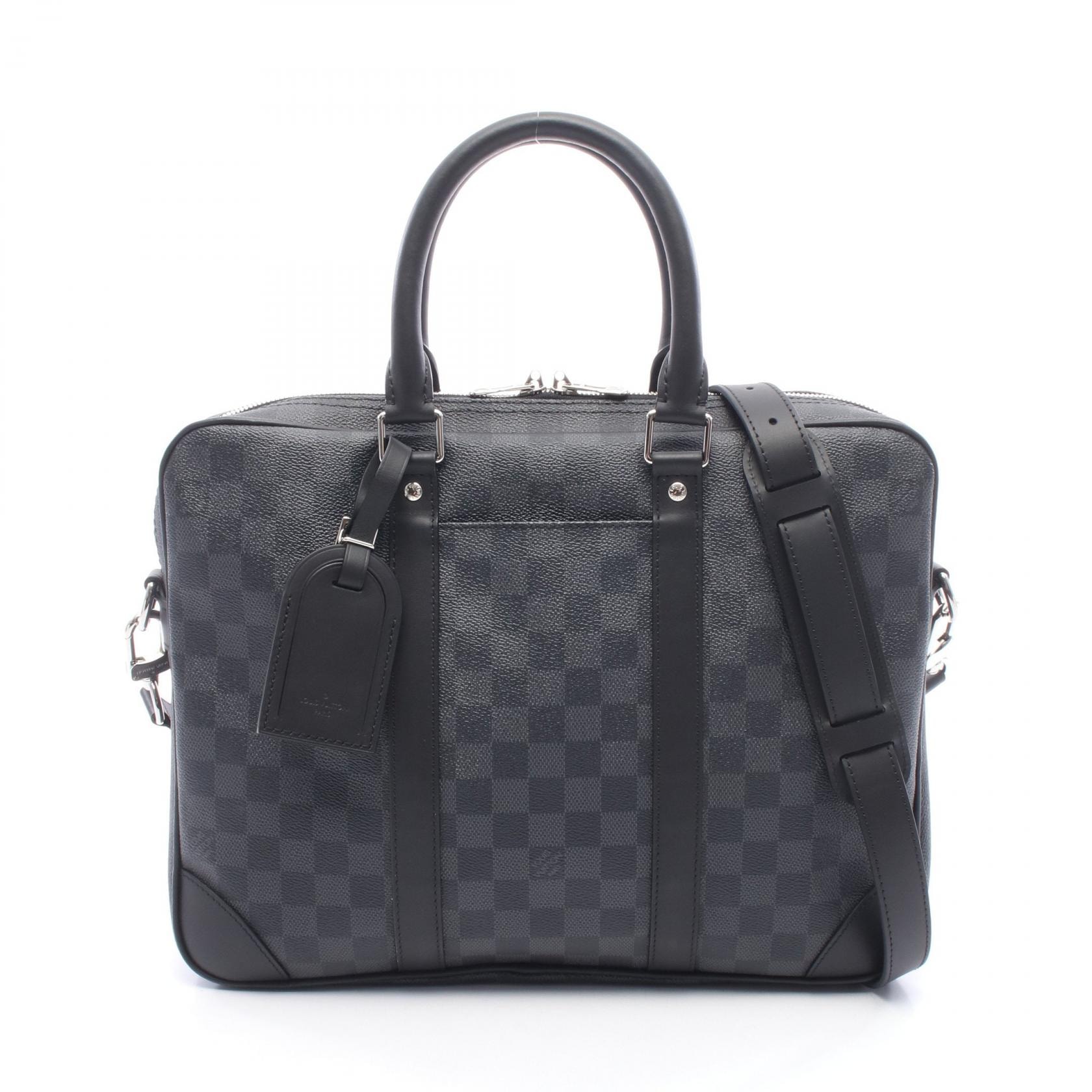 ルイ・ヴィトン LOUIS VUITTON ポルトドキュマン ヴォワヤージュ ダミエグラフィット 2WAY ブリーフケース バッグ PVCコーティングキャンバス レザー メンズ ブラック系 N40445 【中古】