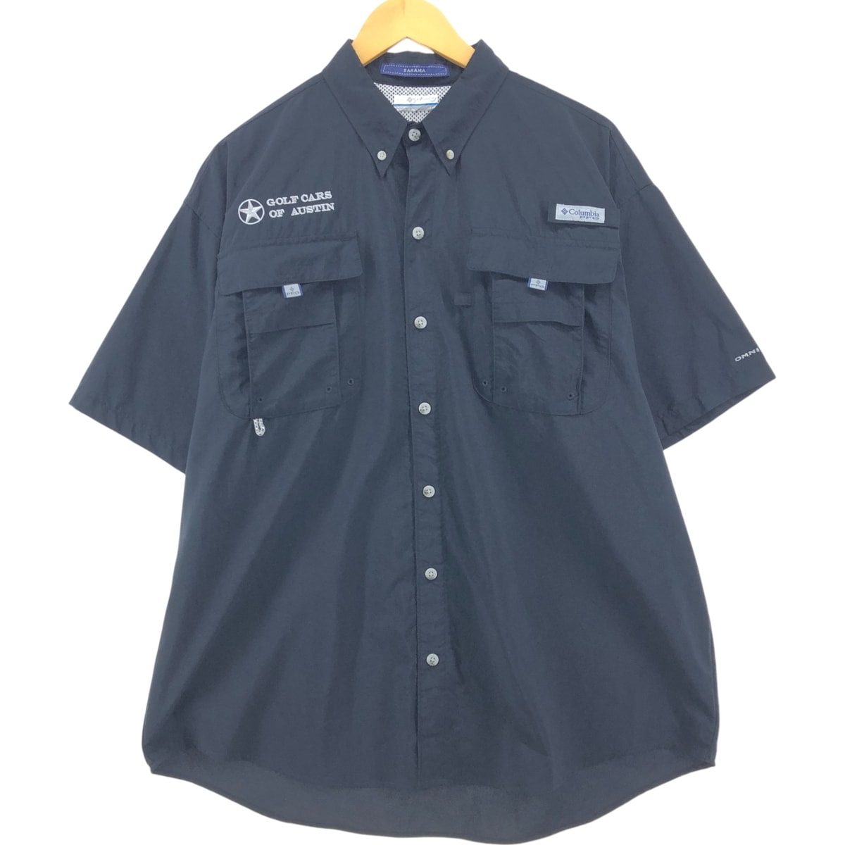 古着 コロンビア Columbia PFG OMNI-SHADE ボタンダウン 半袖 フィッシングシャツ メンズL相当/eaa555719
