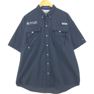 古着 コロンビア Columbia PFG OMNI-SHADE ボタンダウン 半袖 フィッシングシャツ メンズL相当/eaa555719