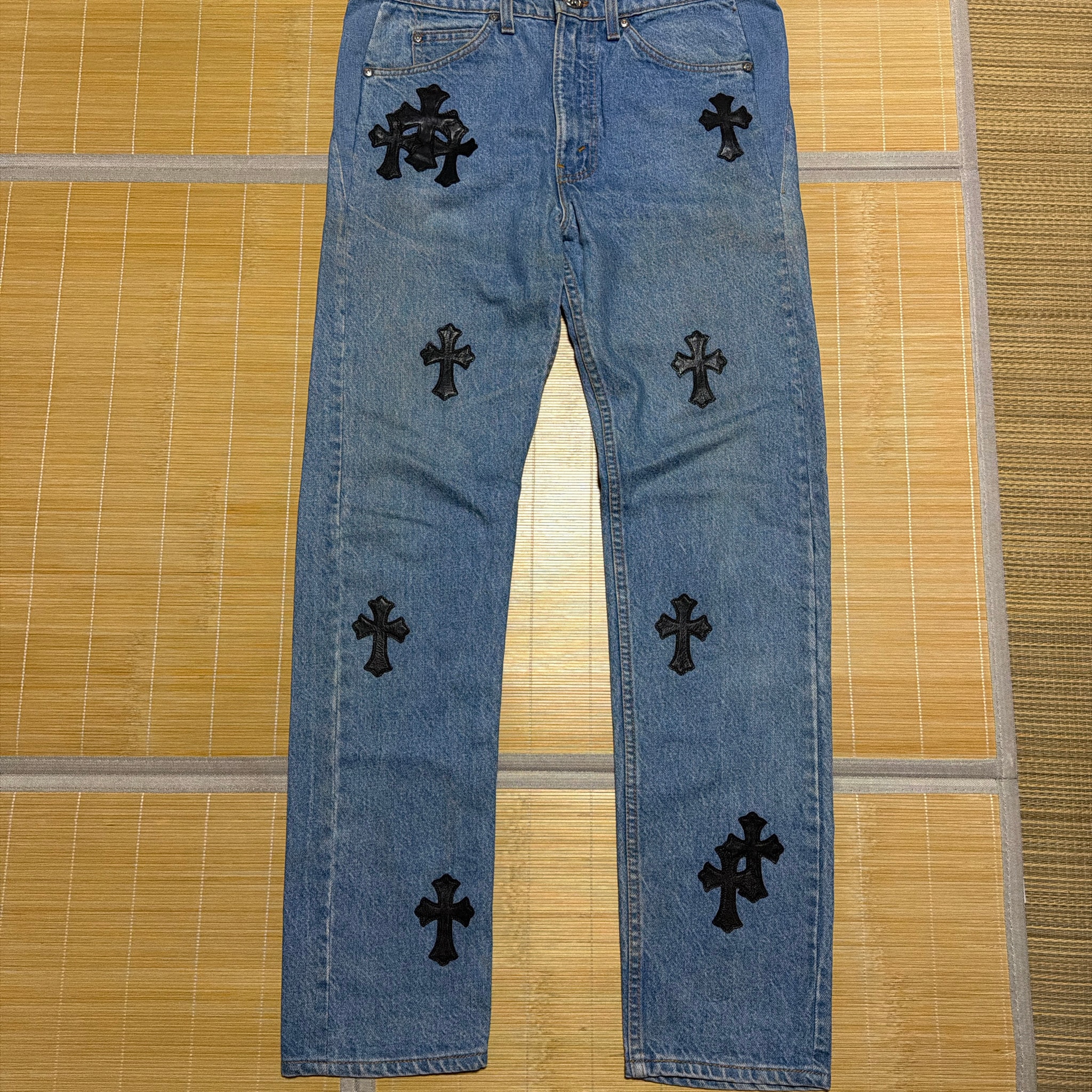 CHROME HEARTS Levi's 505 クロスパッチ セメタリークロス ホースシュー デニム DENIM パンツ リーバイス 30 