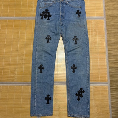 CHROME HEARTS Levi's 505 クロスパッチ セメタリークロス ホースシュー デニム DENIM パンツ リーバイス 30
