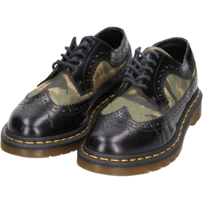 古着 ドクターマーチン Dr.Martens 迷彩柄 ウッドランドカモ セミブローグ ウイングチップシューズ 4 レディース23.0cm相当/saa013558
