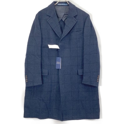ポロ ラルフローレン ネイビー PS Paddock ウール チェック コート 44R