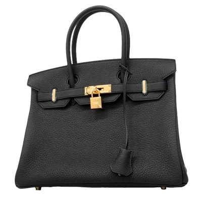 ★SALE【6he5764-g】エルメス ハンドバッグ バーキン30 トゴ ブラック ゴールド金具 G刻印【中古】レディース