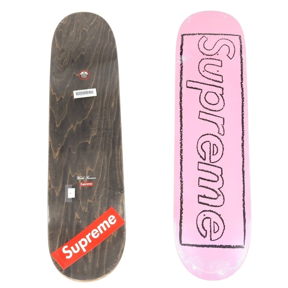 【中古】シュプリーム Supreme 2021年春夏 KAWS Chalk Logo Skateboard スケートボード デッキ スケボー ピンク【サイズ8.25×32.125】【メンズ】