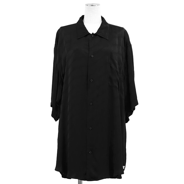 BALENCIAGA バレンシアガ BBモノグラム 長袖シャツ サイズ 38 レディース メンズ ユニセックス HOMRWEAR レーヨン100%トップス ブラック 黒 マダガスカル製