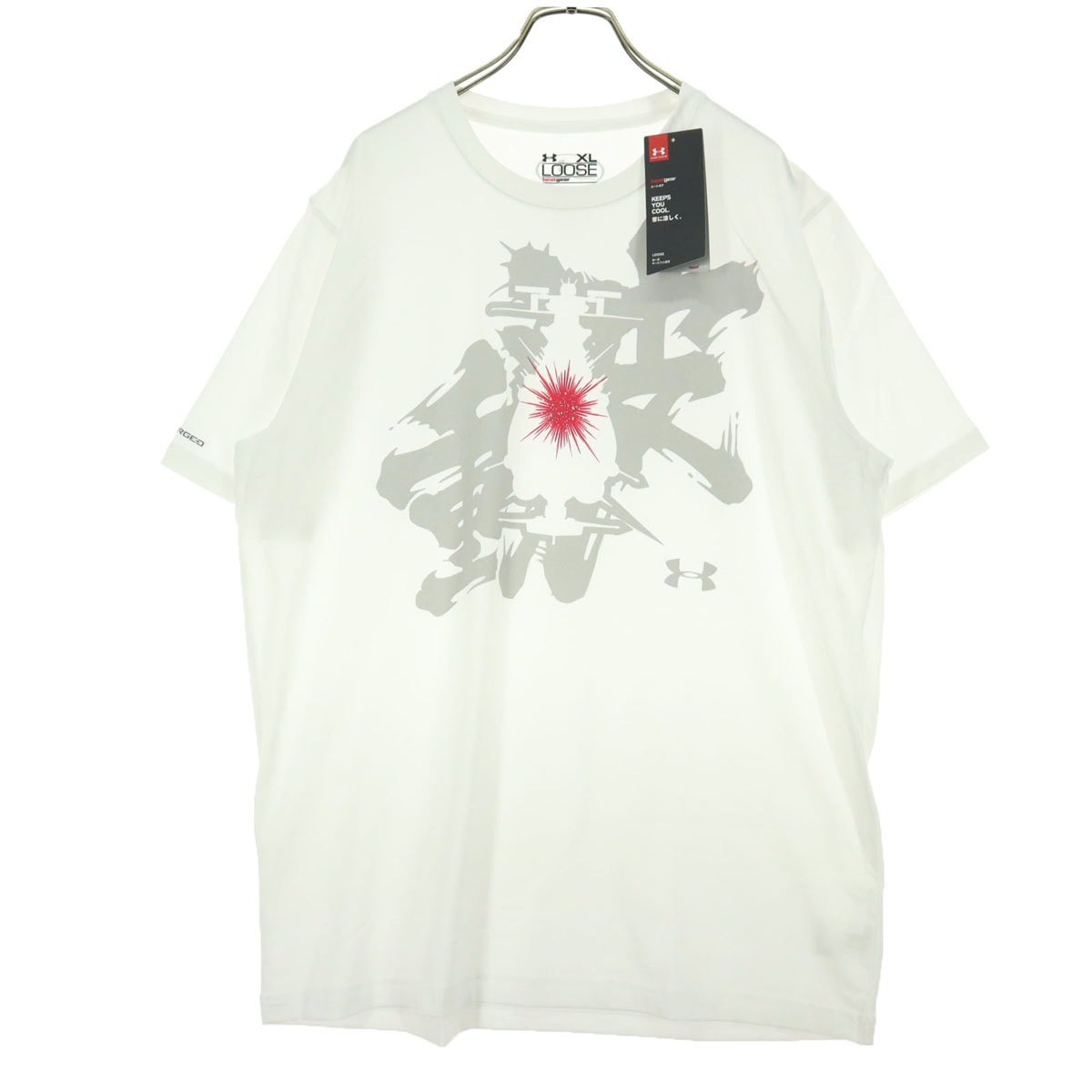 UNDER ARMOUR アンダーアーマー 宇宙戦艦ヤマト2202 コラボ プリント柄 半袖 Tシャツ XL アイボリー