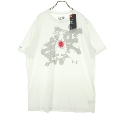 UNDER ARMOUR アンダーアーマー 宇宙戦艦ヤマト2202 コラボ プリント柄 半袖 Tシャツ XL アイボリー