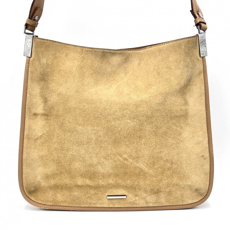 GUCCI(グッチ)スエード ワンショルダーバッグ ヴィンテージ ベージュ レザー シルバー金具 レディース 001・4321【中古】