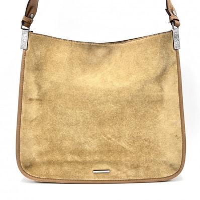 GUCCI(グッチ)スエード ワンショルダーバッグ ヴィンテージ ベージュ レザー シルバー金具 レディース 001・4321【中古】