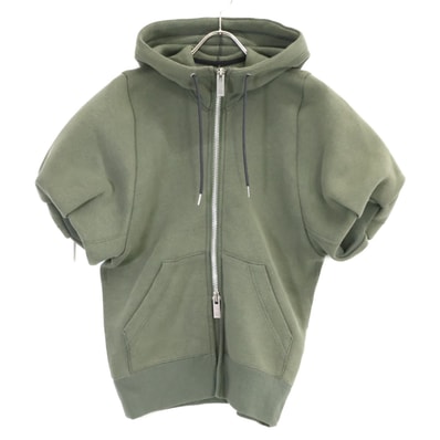 サカイ 24-07396 24SS カーキ Sponge Sweat Hoodie ジップアップ スポンジスウェット フーディ 2
