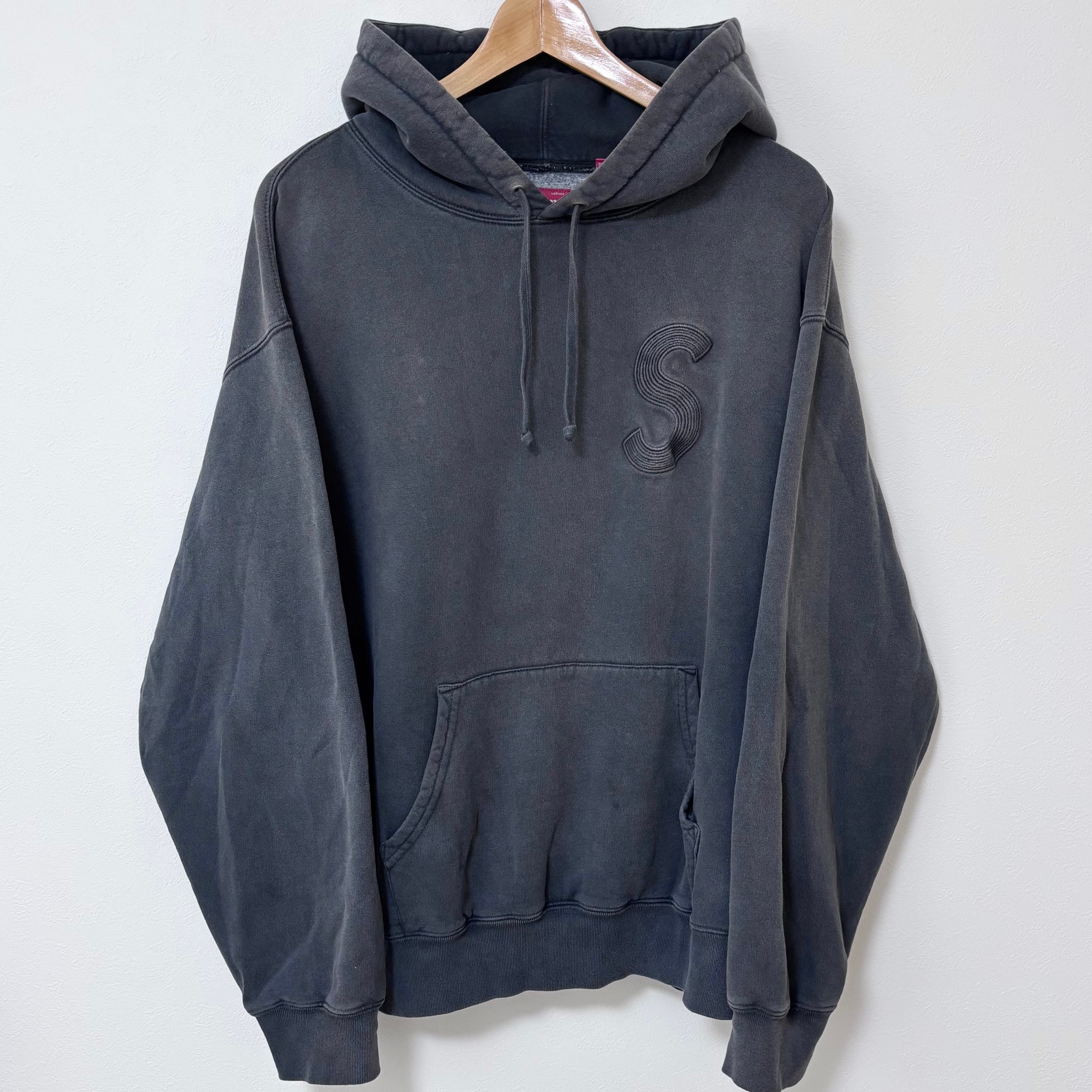 Supreme Overdyed S Logo Hooded Sweatshirt "Black"