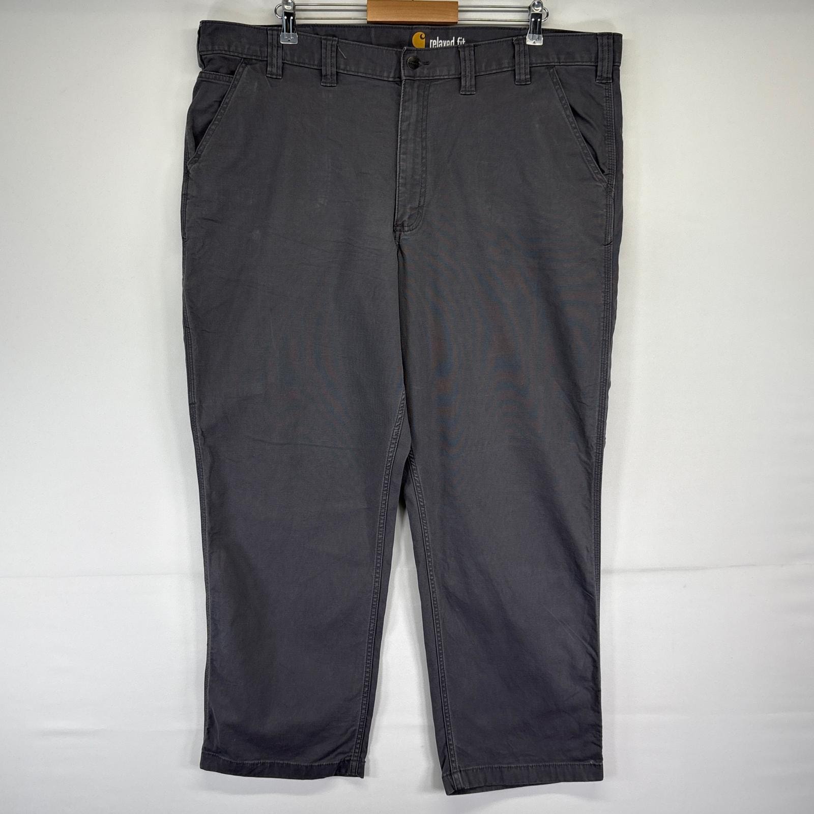 古着 カーハート Carhartt ワークパンツ ワンポイントロゴ 長ズボン 大きいサイズ ダック ペインター w44 L30  ライトグレー系 メンズ