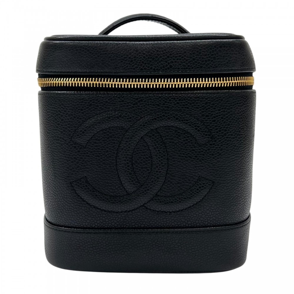 CHANEL シャネル バッグ  マットキャビアスキン   ブラック 黒 ゴールド金具 レディース【中古品】
