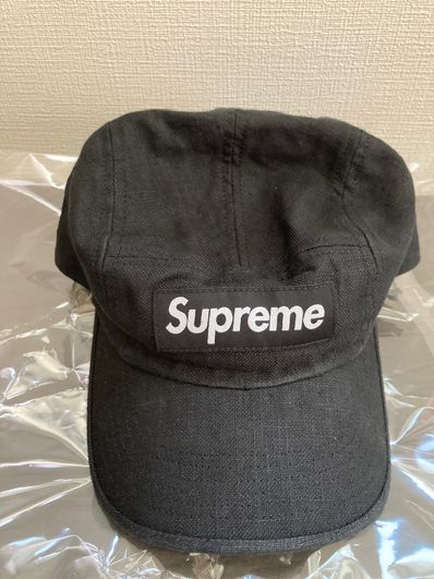 Supreme Linen Fitted Camp Cap "Black"