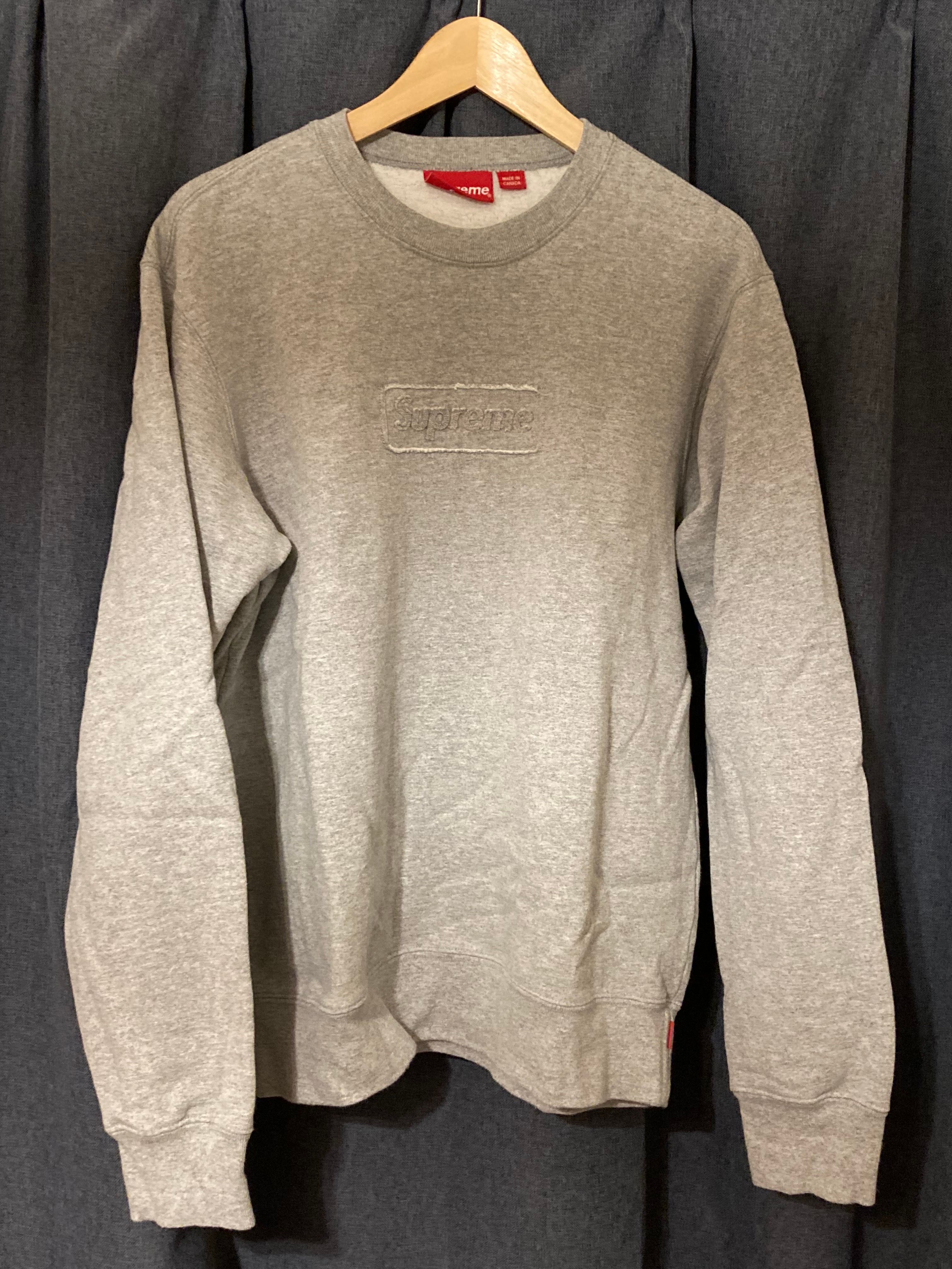Supreme Cutout Logo Crewneck "Grey"