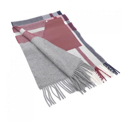 エルメス HERMES タータンポケット キュイール アップリケ H259150S MUFFLER