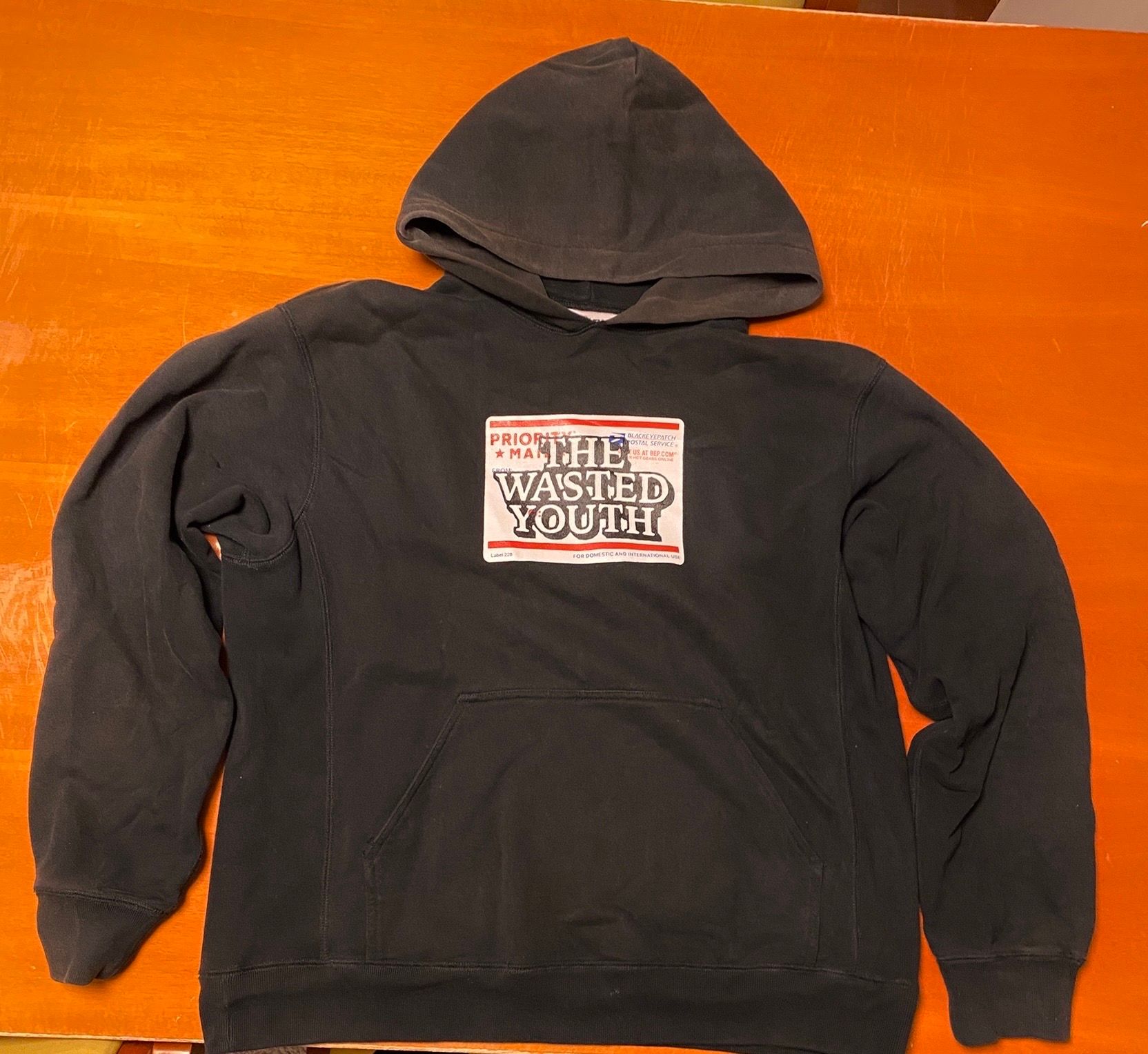 BlackEyePatch x Wasted Youth PRIORITY LABEL HOODIE "Black" / VERDY
