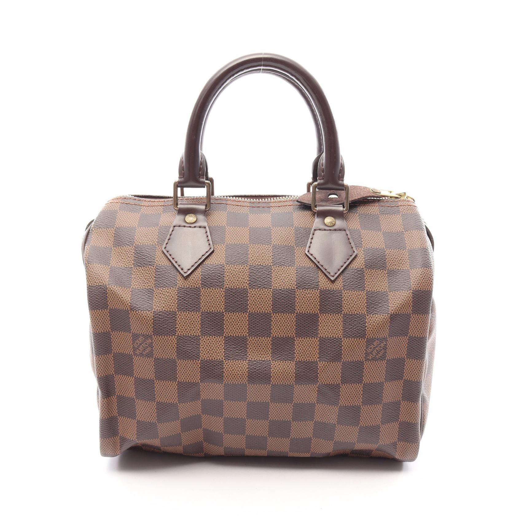 ルイ・ヴィトン LOUIS VUITTON スピーディ25 ダミエエベヌ ハンドバッグ バッグ PVCコーティングキャンバス レザー レディース ブラウン系 N41532 【中古】