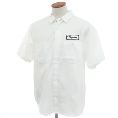 【中古】シュプリーム Supreme 2025年春夏 Bitch S/S Work Shirt コットンポリエステル 半袖シャツ ホワイト【サイズM】【メンズ】
