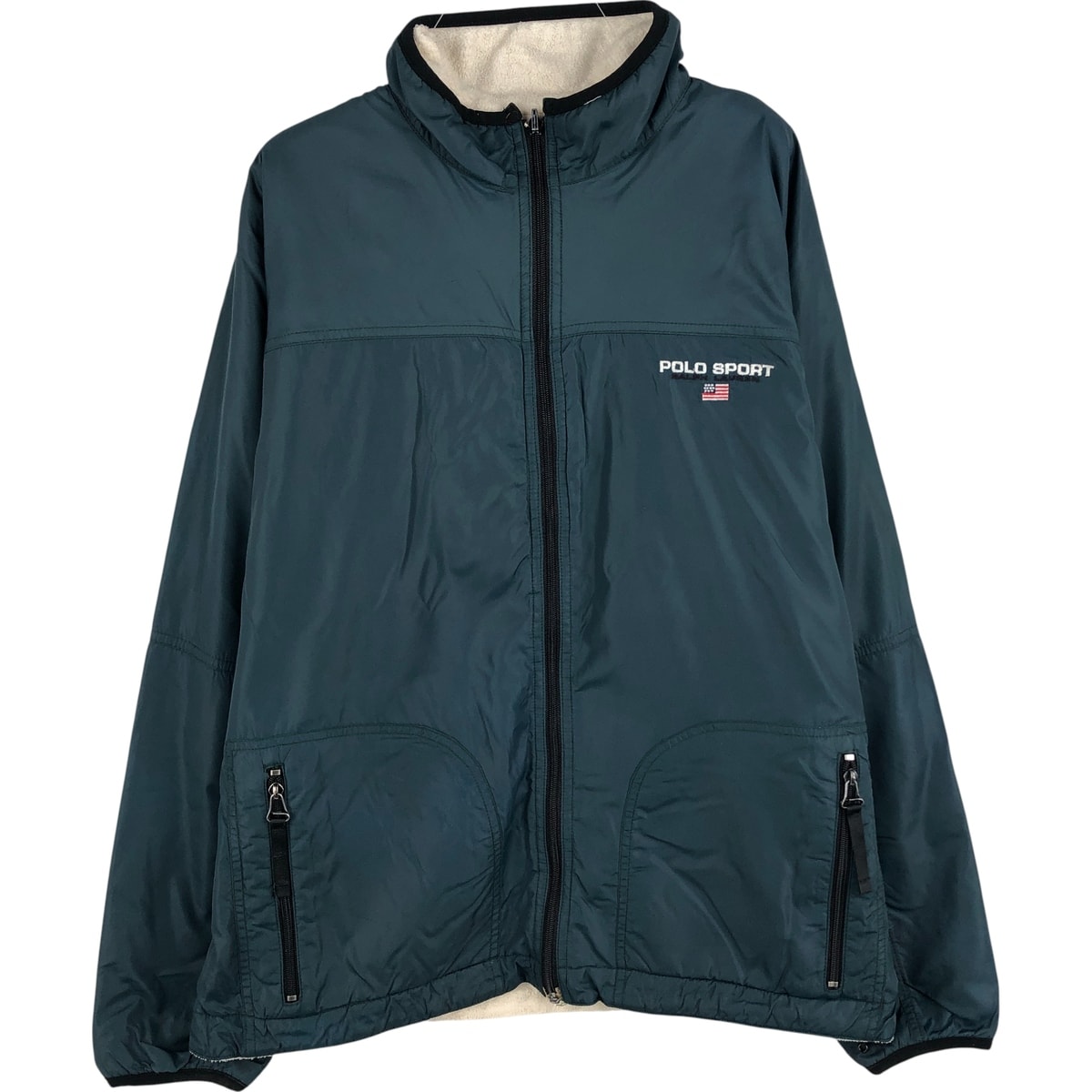 古着 90年代 ラルフローレン Ralph Lauren POLO SPORT ポロスポーツ リバーシブル フリース ナイロンジャケット メンズM相当/eaa459013