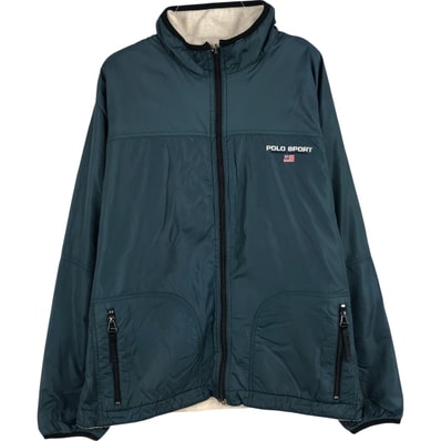 古着 90年代 ラルフローレン Ralph Lauren POLO SPORT ポロスポーツ リバーシブル フリース ナイロンジャケット メンズM相当/eaa459013
