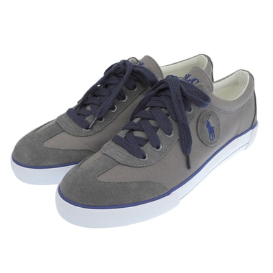 ポロ ラルフローレン 美品 キャンバス×スエード スニーカー シューズ メンズ グレー 9D 9D
