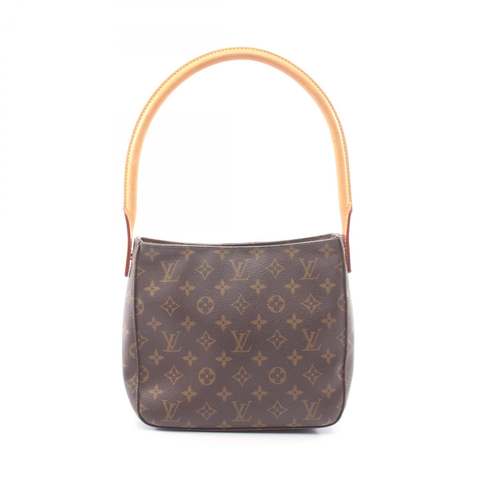 ルイ・ヴィトン LOUIS VUITTON ルーピングMM ショルダーバッグ バッグ PVCコーティングキャンバス レザー モノグラム レディース ブラウン系 M51146 【中古】