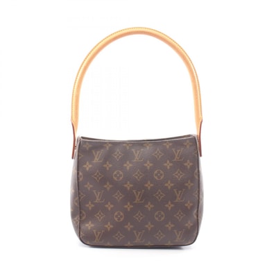 ルイ・ヴィトン LOUIS VUITTON ルーピングMM ショルダーバッグ バッグ PVCコーティングキャンバス レザー モノグラム レディース ブラウン系 M51146 【中古】
