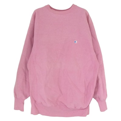 Champion チャンピオン スウェット 90s USA製 刺繍タグ リバースウィーブ スウェット ピンク系 XL【中古】