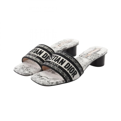 ディオール Dior Dway ミュール 靴 キャンバス レディース ブラック系 / ホワイト系 【中古】