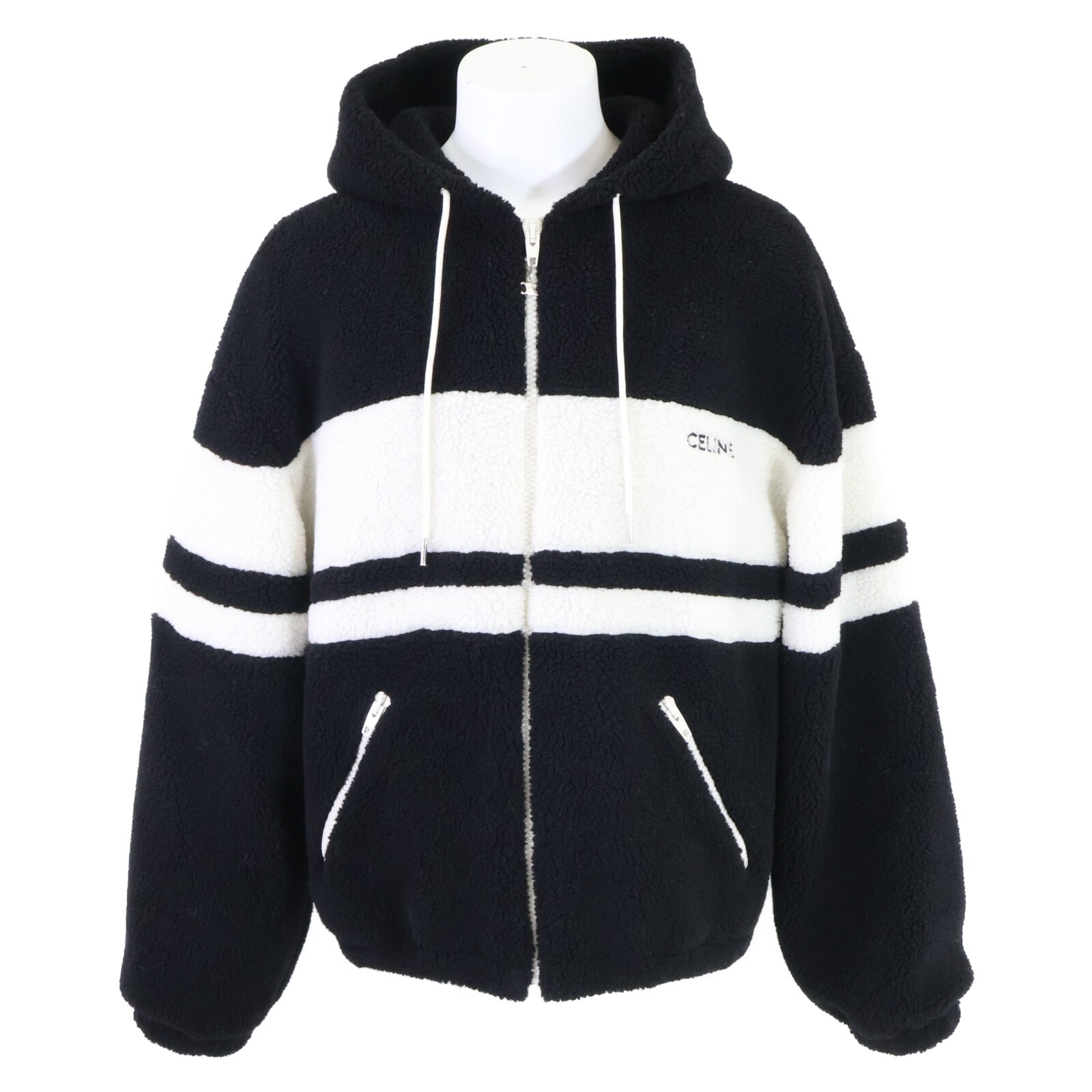 セリーヌ 【美品/国内正規】RV0JI699M.38AW フリース フーディジャケット L