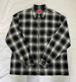Supreme Shadow Plaid Flannel Zip Up Shirt