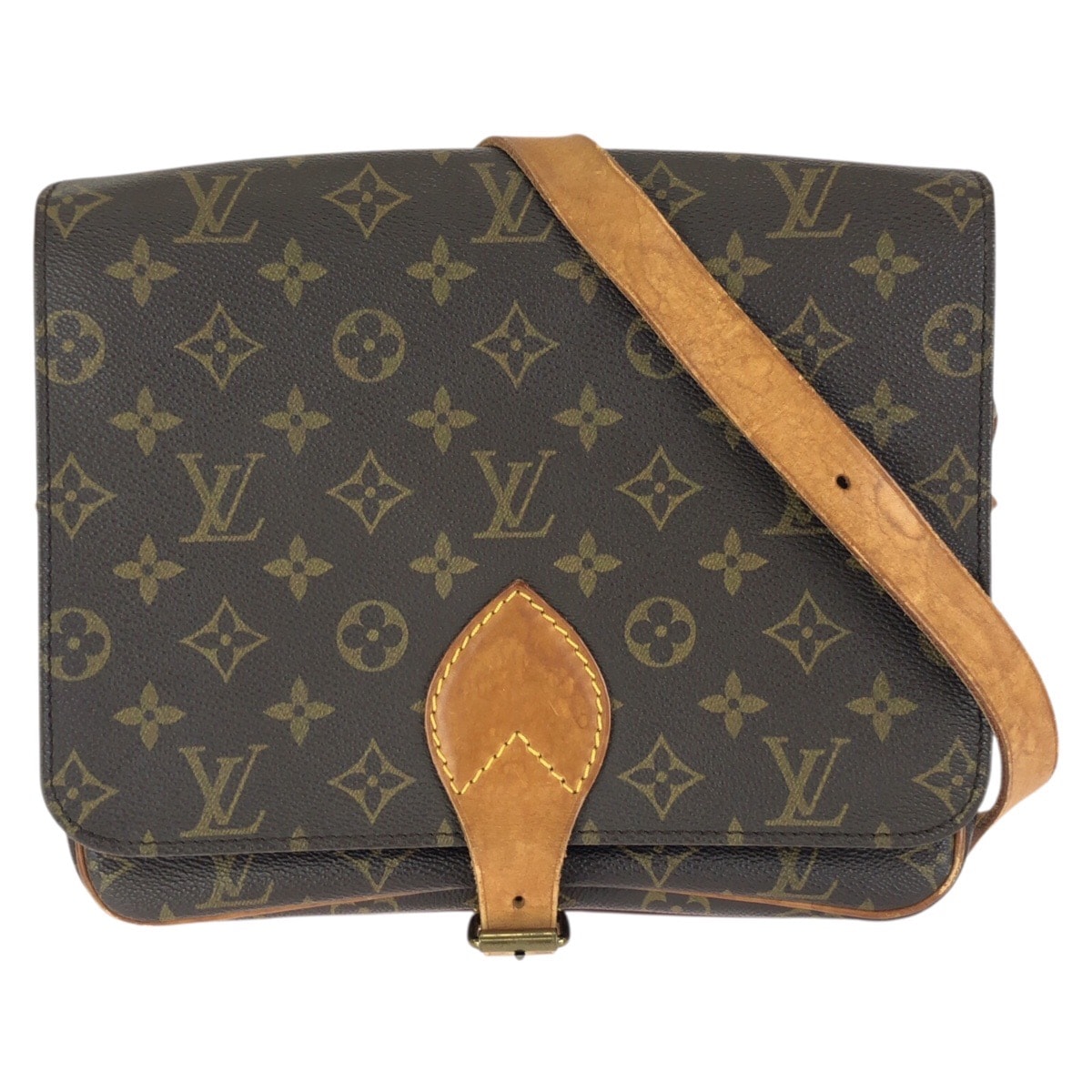 LOUIS VUITTON ルイヴィトン モノグラム カルトシエール GM ブラウン ゴールド金具 PVC レザー/ ショルダーバッグ 1-0293390 【中古】
