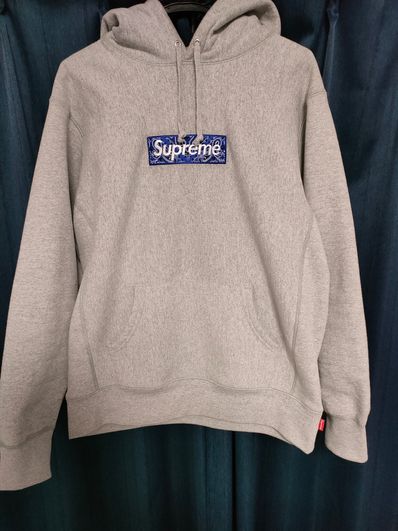 Supreme Bandana Box Logo Hooded Sweatshirt "Grey"